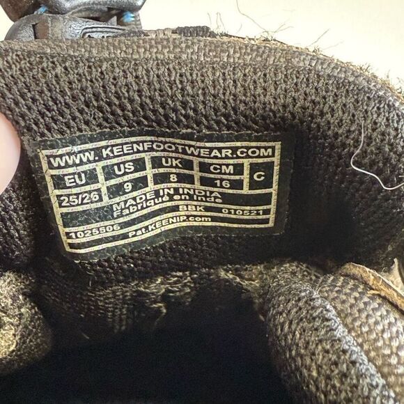 Keen Brown Black Leather Outdoor Waterproof Booties Boots Shoes Kid Size 9 - Picture 9 of 9